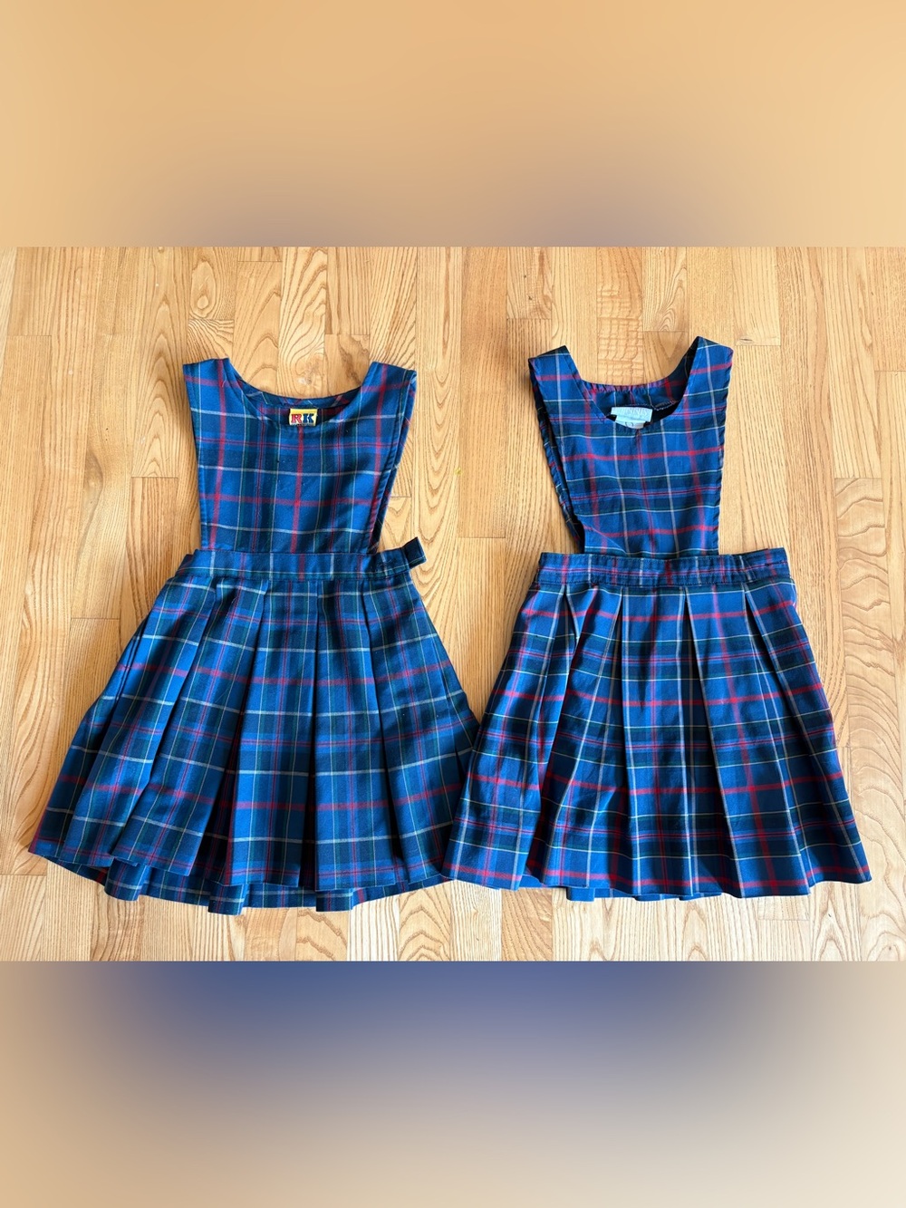 Dennis Wilson Plaid Uniform Jumpers Blue Red Youth Girls Size 5 Striped Dresses